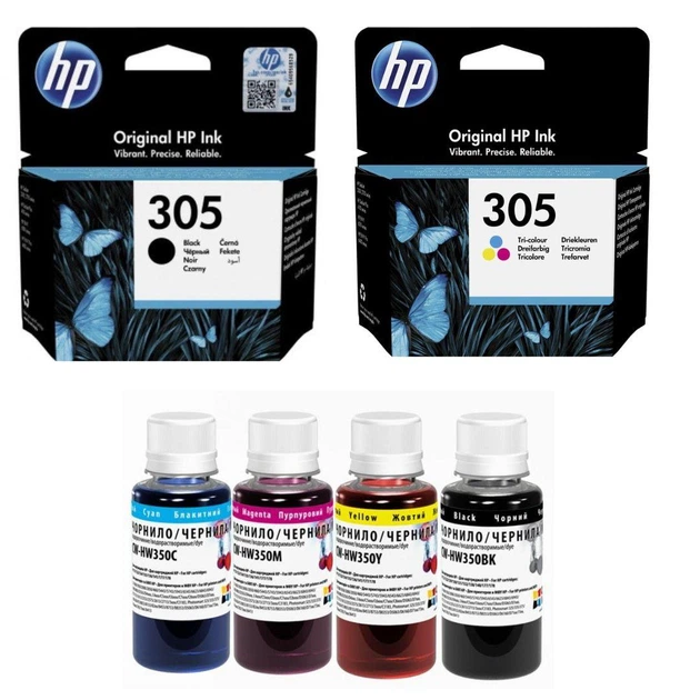 Струменеві картриджі HP 305 Black+Color + Чорнило ColorWay CW-HW350SET01 100мл(3YM61A+3YM60AE) - Фото 1 Струменеві картриджі HP 305 Black+Color + Чорнило ColorWay CW-HW350SET01 100мл(3YM61A+3YM60AE) - зображення 1