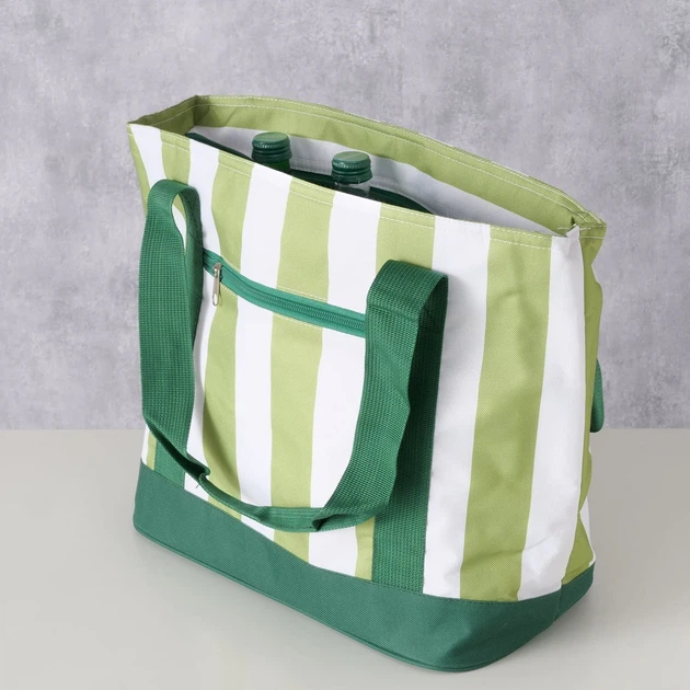 Torba termiczna Boltze Cheerful w pasy 30 x 17 x 40 cm Zielona (4066076473656) - obraz 2