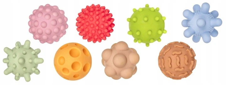 Набір іграшок для немовлят Tullo сенсорні м’ячики 8 шт. REF803 (5905094778031) - зображення 3