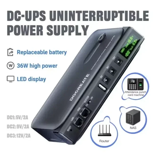 ИБП UPS 36W Doocreate DC1036L/DC3016L для роутеров/коммутаторов/PON/POE-430, 5/9/12V - изображение 2