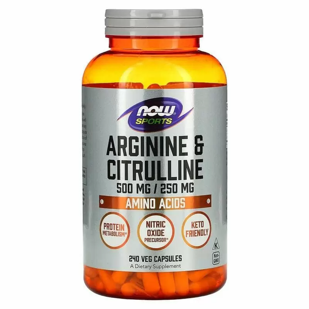 Аргинин и Цитрулин NOW Foods (Arginine and Citrulline) 500 мг/250 мг 120 капсул NOW00037 - изображение 2