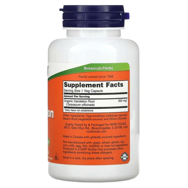 Корінь кульбаби NOW Foods (Dandelion Root) 500 мг 100 капсул NOW04645 - зображення 2