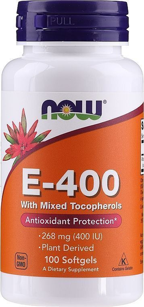 Витамин E со смешанными токоферолами NOW Foods (Vitamin E-400) 400 МЕ 50 капсул NOW00890 - изображение 3