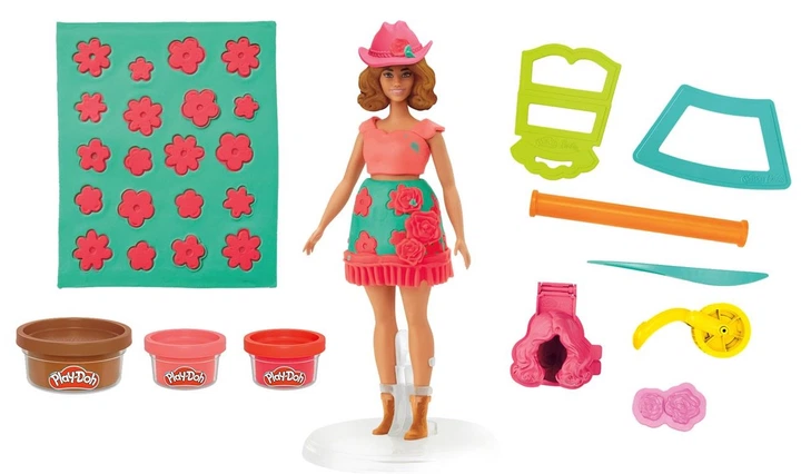 Zestaw kreatywny Hasbro Play-Doh Ciastolina Barbie Fashionista Frędzelki + lalka (G1360) (5010996315694) - obraz 2