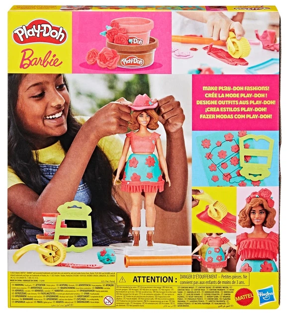 Zestaw kreatywny Hasbro Play-Doh Ciastolina Barbie Fashionista Frędzelki + lalka (G1360) (5010996315694) - obraz 6