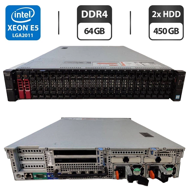 Сервер Dell PowerEdge R730xd 24SFF 2U Rack / 2x Intel Xeon E5-2690 v4 (14 (28) ядер по 2.6 - 3.5 GHz) / 64 GB DDR4 / 2x 450 GB SAS / Matrox G200eR2 / 2x 750W б/в - Фото 1 Сервер Dell PowerEdge R730xd 24SFF 2U Rack / 2x Intel Xeon E5-2690 v4 (14 (28) ядер по 2.6 - 3.5 GHz) / 64 GB DDR4 / 2x 450 GB SAS / Matrox G200eR2 / 2x 750W б/в - зображення 1