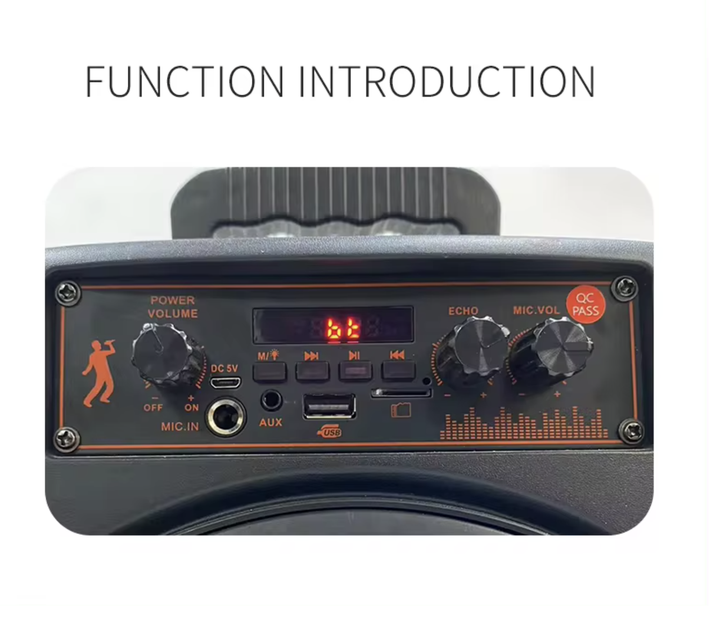Портативная аккумуляторная акустика (8.5", 40W) беспроводная USB Колонка Bluetooth на аккумуляторе с микрофоном TC 2807 - изображение 4