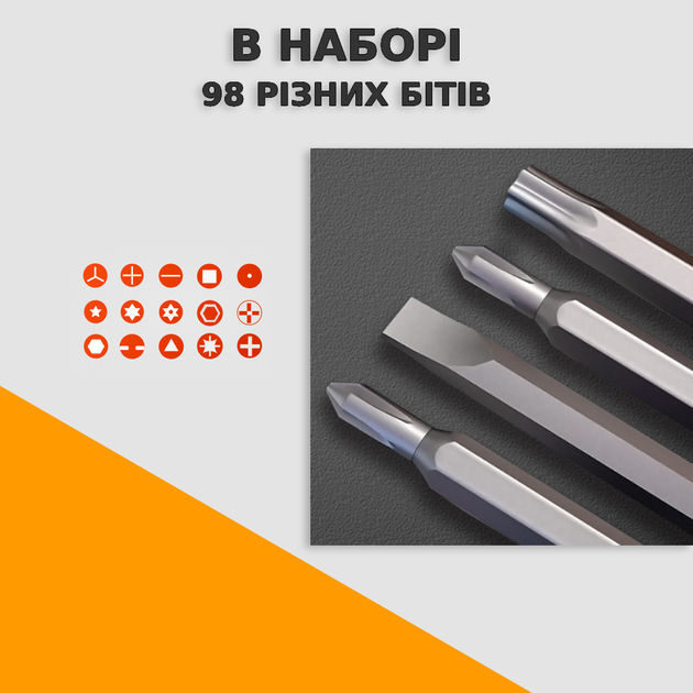 Универсальный набор мини прецизионных отверток 115 в 1 Набор инструментов для ремонта электроники 98 битов TC - изображение 3