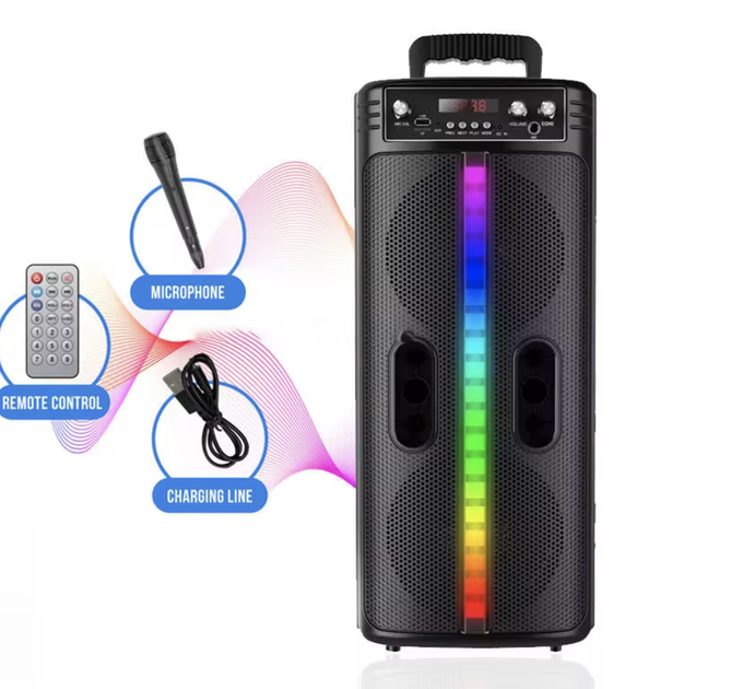 Портативная аккумуляторная акустика (8.5", 40W) Sound Sound беспроводная USB Колонка Bluetooth на аккумуляторе с микрофоном TC 2806 - Фото 2 Портативная аккумуляторная акустика (8.5", 40W) Sound Sound беспроводная USB Колонка Bluetooth на аккумуляторе с микрофоном TC 2806 - изображение 2