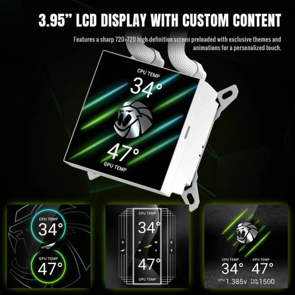 Водяне охолодження GameMax Glacier 240 LCD WH - зображення 4