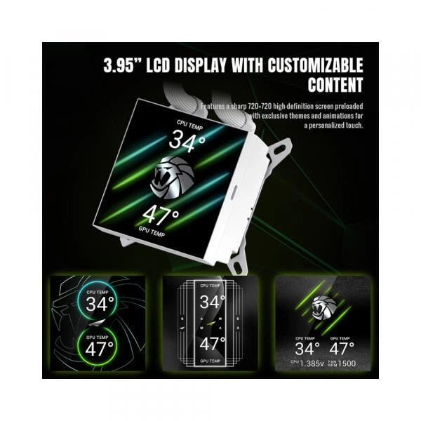 Водяне охолодження GameMax Glacier 360 LCD WH - Фото 4 Водяне охолодження GameMax Glacier 360 LCD WH - зображення 4