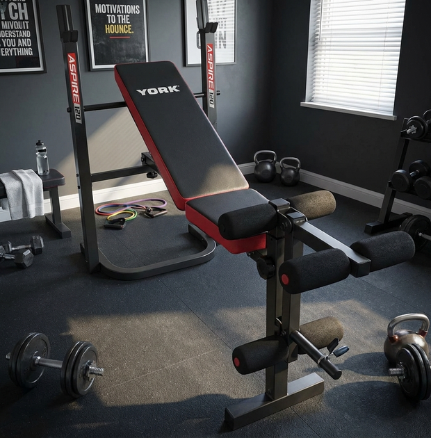 Скамья тренировочная York Fitness ASPIRE 120 складная со стойкой под штангу. - изображение 8