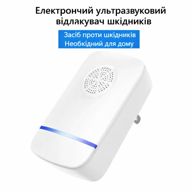 Ультразвуковой отпугиватель насекомых и грызунов 5W, 80–120 м², 50–60 кГц - изображение 3