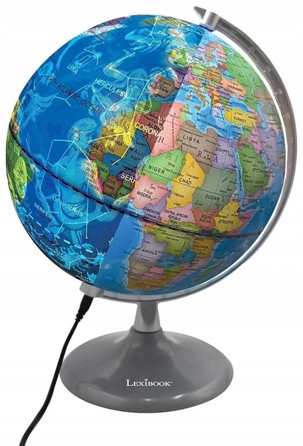 Глобус Lexibook Денний і нічний глобус з підсвічуванням (NLJ185PL) (3380743098135) - зображення 2