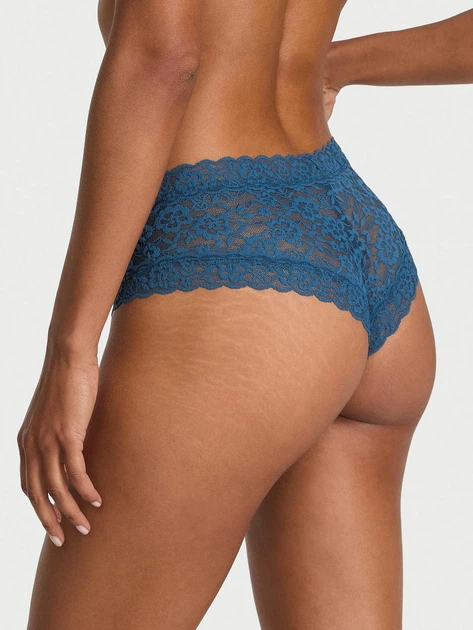 Жіночі трусики Victoria's Secret (2879987312163) Lace Cheeky S сині - зображення 2