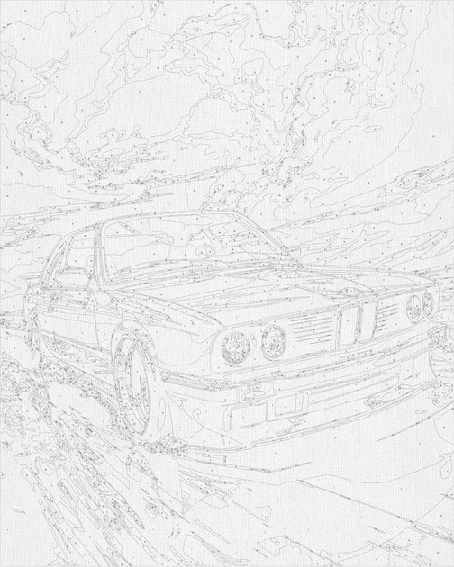 Картина по номерам Авто BMW E34 40*50 см Оригами - изображение 2