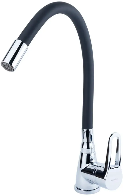 Змішувач із гнучким краном 48 см для ванної та кухні чорний Water Tap - изображение 10