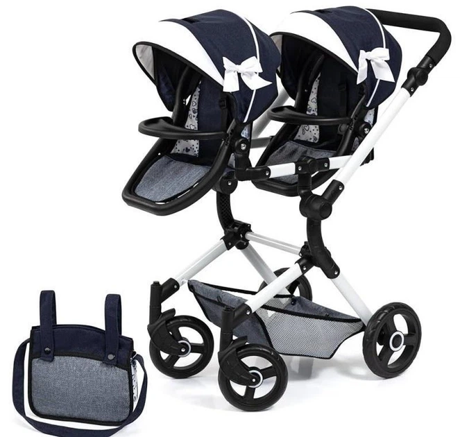 Wózek dla lalek Bayer Twin Neo podwójny Niebieski (26281AA) (4003336262810) - obraz 1