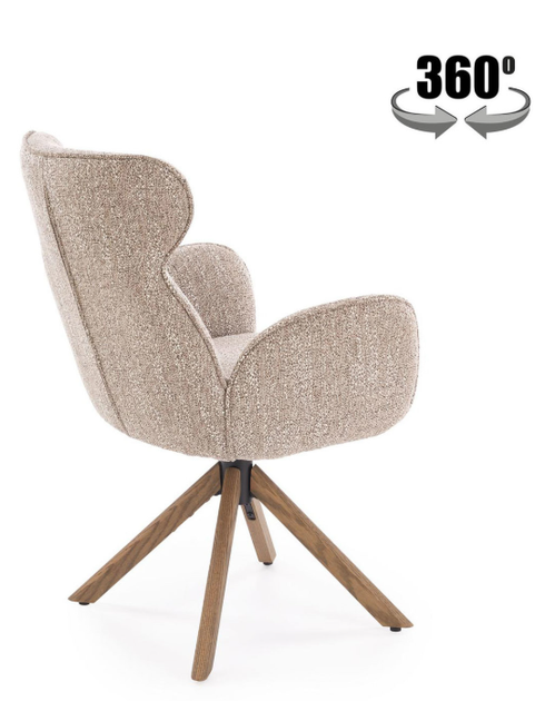 Krzesło do kuchni i salonu Halmar Obrotowe Beżowe Jasny orzech V-CH-K/585-KR-C.BEŻOWY/J.ORZECH (5905248136571) - obraz 3