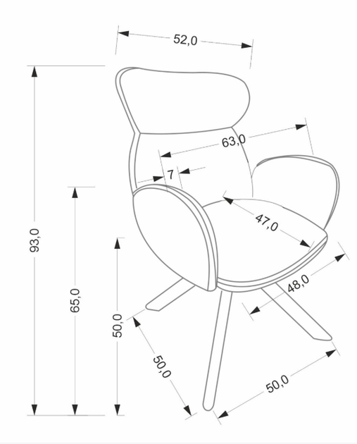 Krzesło do kuchni i salonu Halmar Obrotowe Beżowe Jasny orzech V-CH-K/585-KR-C.BEŻOWY/J.ORZECH (5905248136571) - obraz 13