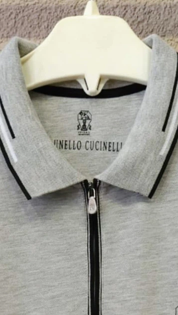 Чоловіча футболка- поло батальна з коротким рукавом Brunello Cucinelli сірий 4XL (0598) - Фото 2 Чоловіча футболка- поло батальна з коротким рукавом Brunello Cucinelli сірий 4XL (0598) - зображення 2