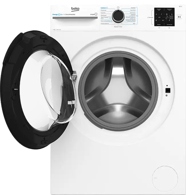 Стиральная машина Beko BM1WFSU38033WB фронтальная, 8кг, 1000, A, 55см, дисплей, инвертор, пар, белый - изображение 4