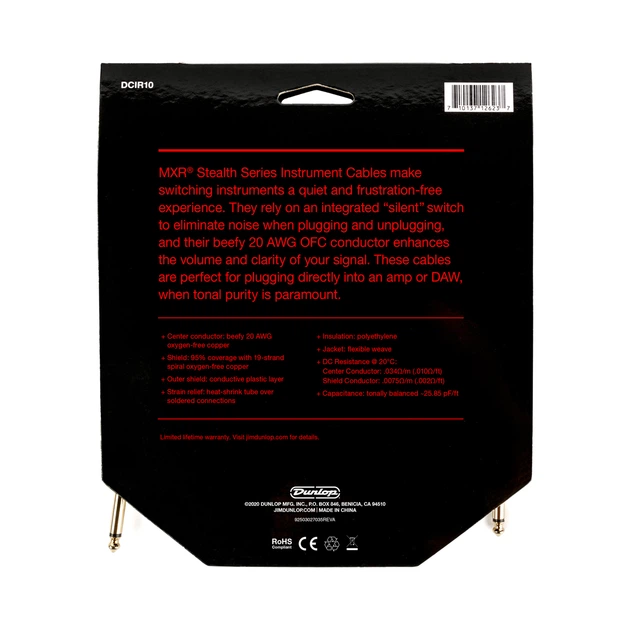 Кабель инструментальный MXR Stealth Series Instrument Cable (10ft) - изображение 4