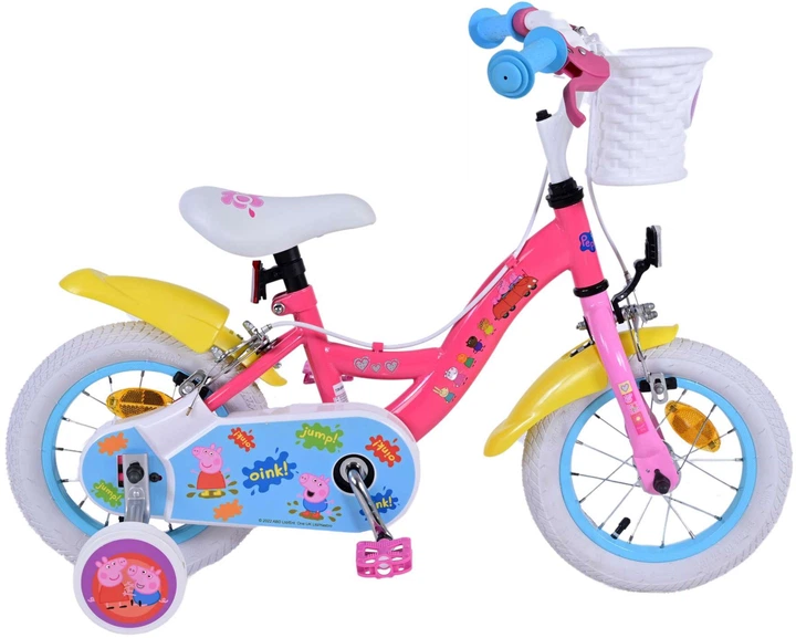 Rower dziecięcy Volare Peppa Pig 12" z koszykiem Różowy (8715347212086) - obraz 2
