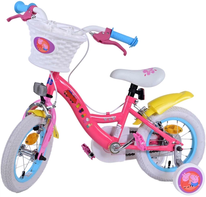 Rower dziecięcy Volare Peppa Pig 12" z koszykiem Różowy (8715347212086) - obraz 3
