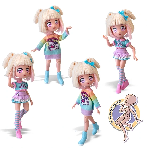Ігровий набір 4SF MANGA DOLLS серії "Hello Kitty" – СТИЛЬНА ЦУКЕРОЧКА-ЄДИНОРІГ (з аксес.) - изображение 4