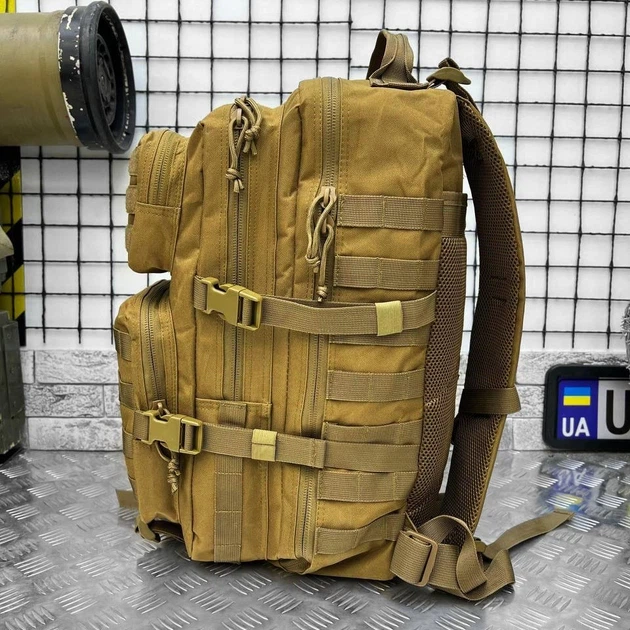 Рюкзак ZE001 тактический военный 50л койот песочный - изображение 10