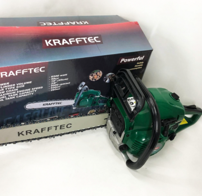Бензопила цепная KRAFFTEC 6500 Вт, шина 45 см - Фото 9 Бензопила цепная KRAFFTEC 6500 Вт, шина 45 см - изображение 9