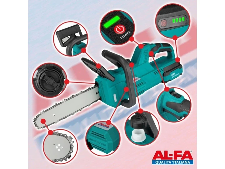 Аккумуляторная пилочка ALFA ALCCS12-36V - 36 В, 12", 2×4 Ач, автоматическая смазка - изображение 7