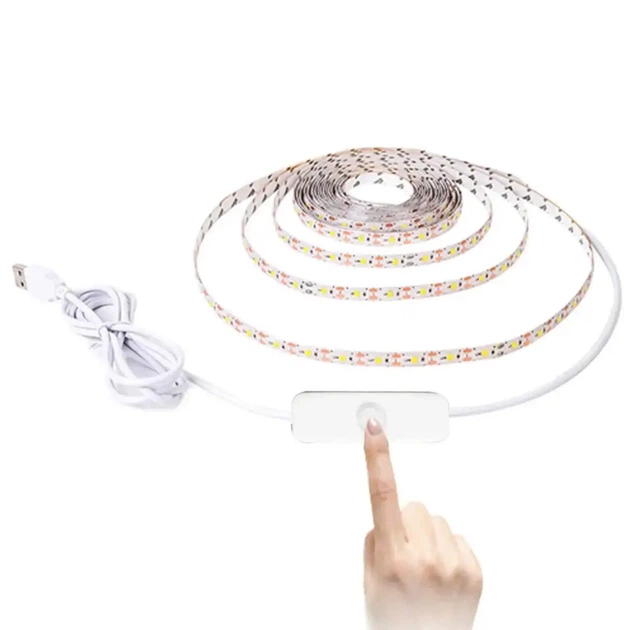 Светодиодная 5м LED лента с кнопкой, USB 5V, лента для подсветки комнат, поверхностей. - изображение 4