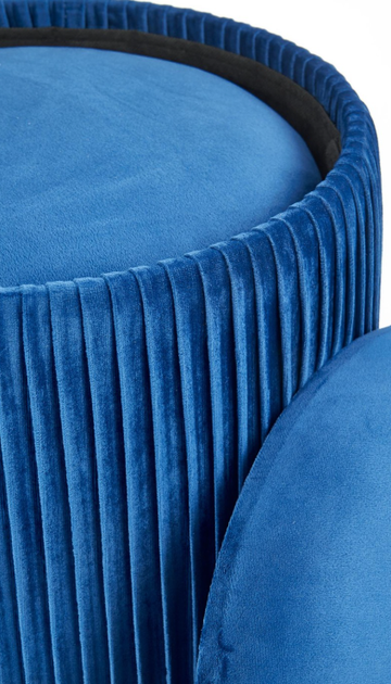 Набір пуфів Halmar MONTY Оксамит Темно-синій Золота подставка V-CH-MONTY-PUFA-GRANATOWY (5905248112131) - зображення 5