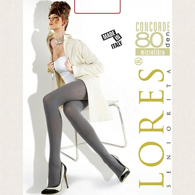 Колготы женские из микрофибры, плотные, теплые, однотонные, цветные Grigio Lores Concorde80 Серый 3 - изображение 2
