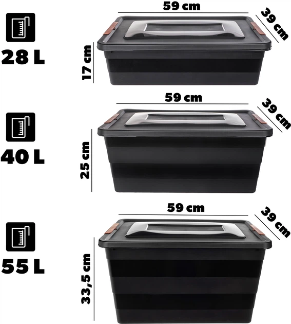 Набір контейнерів для зберігання іграшок Kadax Laora 3 шт (5906638301340) - зображення 2