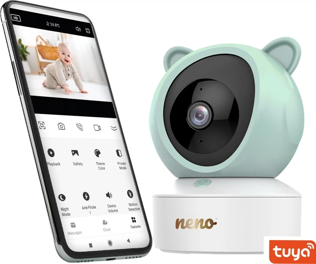 Niania elektroniczna Neno Ivo IP obrotowa z odbiornikiem (5902479674995) - obraz 4