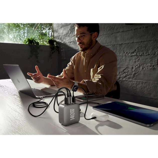Сетевое зарядное устройство EcoFlow RAPID Pro Charger (140W, 4 Ports, GaN) (EFA-140W-GAN-CHARGER-EU) - изображение 5