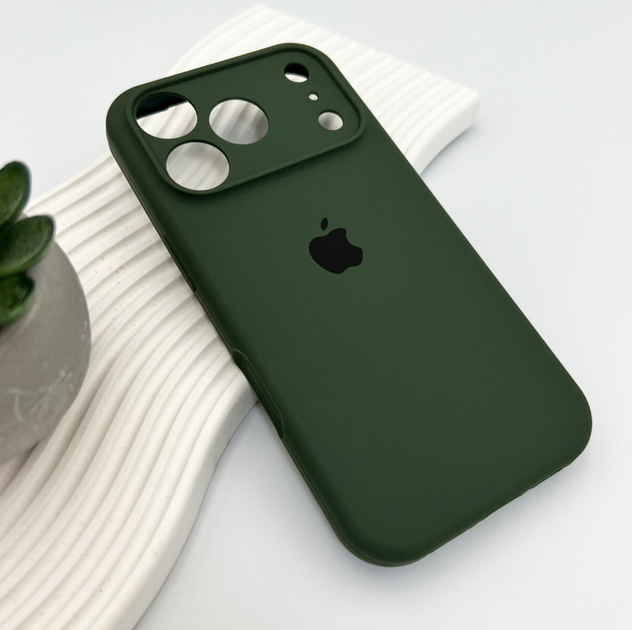 Захисний чохол-накладка Silicone Full Case AA Camera Protect для Apple iPhone 17 Pro Max Dark Green (FullAAi17PM-31) - зображення 3