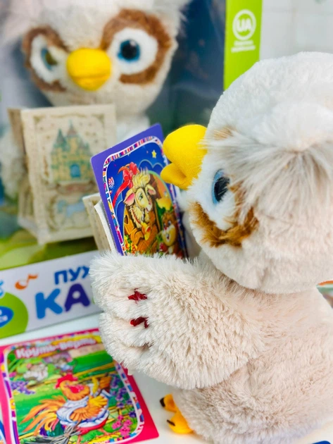 Интерактивная игрушка с сказками плюшевая сова аудиосказки на украинском языке для развития речи детей малышей - изображение 4