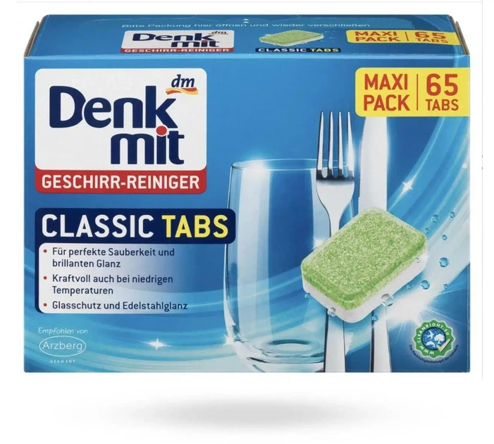 Таблетки для посудомоечной машины Denkmit Classic, 65 шт - Фото 1 Таблетки для посудомоечной машины Denkmit Classic, 65 шт - изображение 1