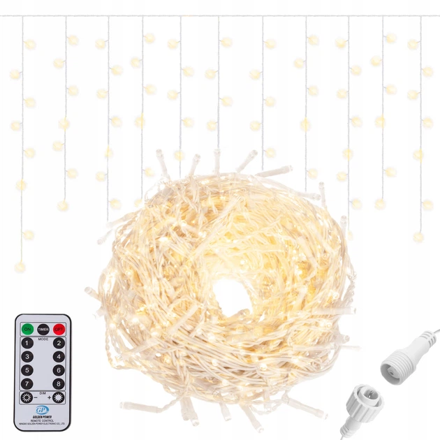 Гирлянда бахрома уличная (наружная) Springos 20 м 500 LED Pilot CL505 Warm White - Фото 1 Гирлянда бахрома уличная (наружная) Springos 20 м 500 LED Pilot CL505 Warm White - изображение 1