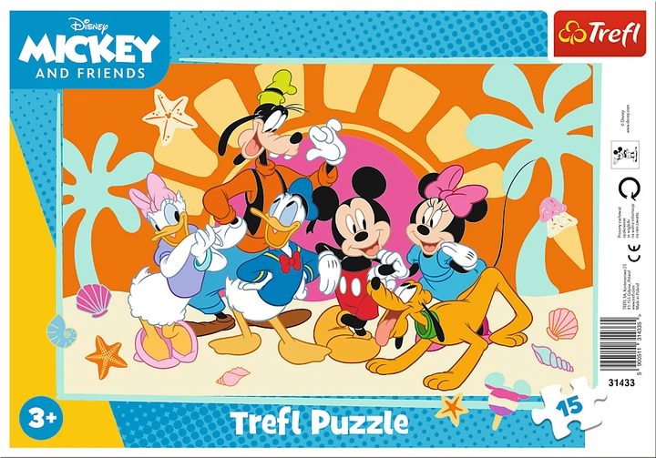 Пазл Trefl Mickey Mouse and Friends Допитливий Міккі та його друзі 15 елементів 31433 (5900511314335) - зображення 1