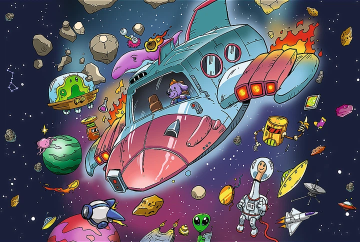 Пазл Trefl The Treflik Family Лофі в ракеті 3/6 100 елементів 16543 (5900511165432) - зображення 3