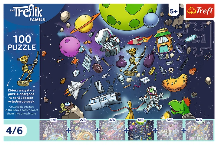 Пазл Trefl The Treflik Family Робобот у космосі 4/6 100 елементів 16544 (5900511165449) - зображення 2