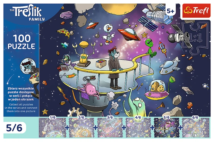 Puzzle Trefl The Treflik Family Bert w kosmosie 5/6 100 elementów 16545 (5900511165456) - obraz 2