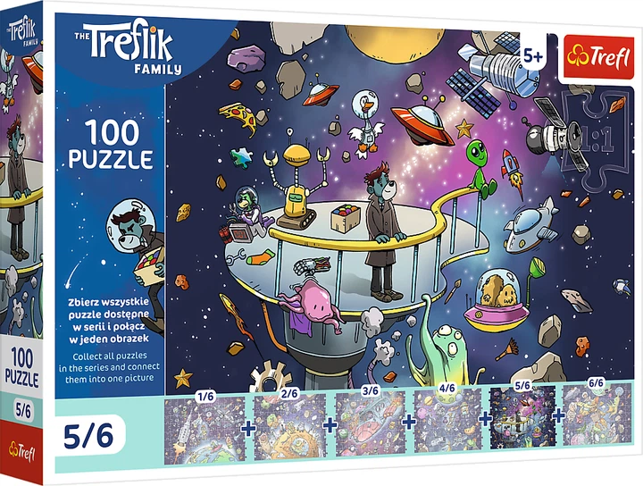Puzzle Trefl The Treflik Family Bert w kosmosie 5/6 100 elementów 16545 (5900511165456) - obraz 1