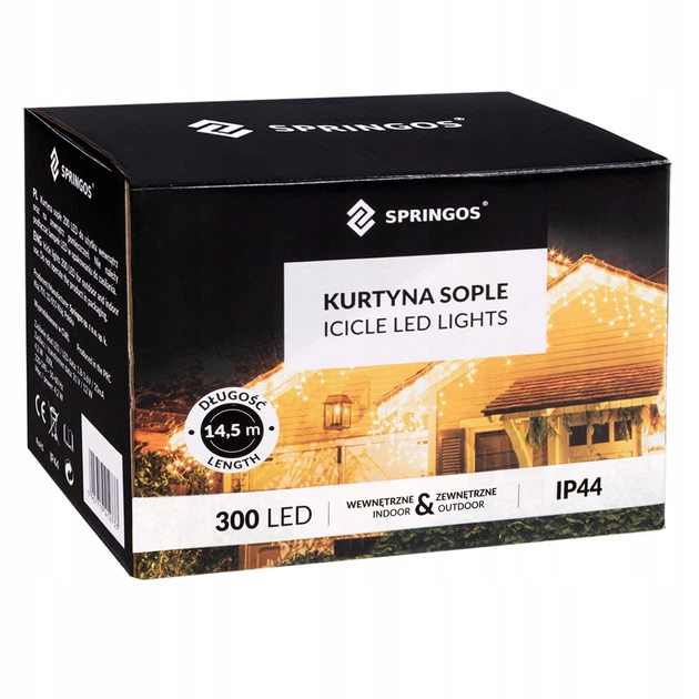 Гирлянда бахрома уличная (наружная) Springos 12 м 300 LED CL303 Mix - изображение 5