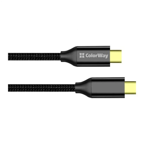 Дата кабель USB-C to USB-C 1.0m USB3.2 (20Gbps 4K PD100W) Gen2 5А black ColorWay (CW-CBPDCC062-BK) ColorWay CW-CBPDCC062-BK 939331 - Фото 2 Дата кабель USB-C to USB-C 1.0m USB3.2 (20Gbps 4K PD100W) Gen2 5А black ColorWay (CW-CBPDCC062-BK) ColorWay CW-CBPDCC062-BK 939331 - зображення 2